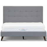 NNEDSZ Volga Queen Bed Platform Frame Fabric Upholstered Mattress Base - Grey