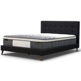 NNEDSZ Volga King Single Bed Platform Frame Fabric Upholstered Mattress Base - Charcoal
