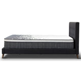 NNEDSZ Volga King Single Bed Platform Frame Fabric Upholstered Mattress Base - Charcoal