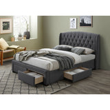 NNEDSZ Honeydew Double Size Bed Frame Timber Mattress Base With Storage Drawers - Grey