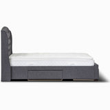NNEDSZ Honeydew Double Size Bed Frame Timber Mattress Base With Storage Drawers - Grey