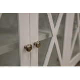 NNEDSZ Daisy Buffet Table 180cm 4 Glass Door Solid Acacia Wood Hampton Furniture -White