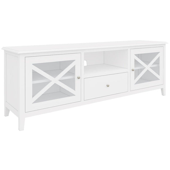 NNEDSZ Daisy ETU Entertainment TV Unit 210cm Solid Acacia Wood Hampton - White