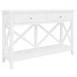 NNEDSZ Daisy Console Hallway Entry Table 120cm Solid Acacia Timber Wood Hampton - White