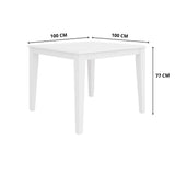 NNEDSZ Daisy Dining Table 100cm Solid Acacia Timber Wood Hampton Furniture - White