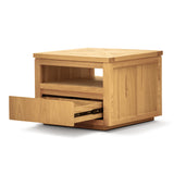NNEDSZ Rosemallow Lamp Side Table 65cm Parquet Top Solid Messmate Timber Wood - Natural