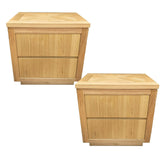 NNEDSZ Rosemallow 2pc Bedside Table 2 Drawers Storage Cabinet Nightstand End Tables