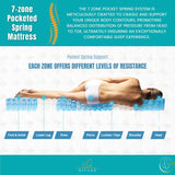 NNEDSZ Majestic Rest King Size 7 Zones Luxury Premium Firm Pocket Spring 34cm Mattress