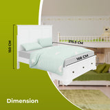 NNEDSZ Celosia Queen Size Bed Frame Timber Mattress Base With Storage Drawers - White