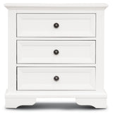 NNEDSZ Celosia Bedside Table Set of 2pcs - 3 Drawers Storage Cabinet Nightstand - White