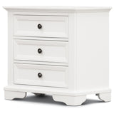 NNEDSZ Celosia Bedside Table 3 Drawers Storage Cabinet Nightstand End Tables - White