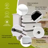 NNEDSZ Celosia Bedside Table 3 Drawers Storage Cabinet Nightstand End Tables - White