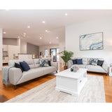 NNEDSZ Downy  Genuine Leather Sofa 2 Seater Upholstered Lounge Couch - Tangerine