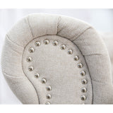 NNEDSZ Mellowly 2 Seater Sofa Fabric Uplholstered Chesterfield Lounge Couch - Beige