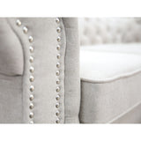 NNEDSZ Mellowly 2 Seater Sofa Fabric Uplholstered Chesterfield Lounge Couch - Beige