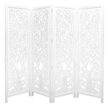 NNEDSZ Life Dig 4 Panel Room Divider Screen Privacy Shoji Timber Wood Stand - White