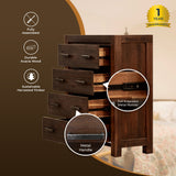 NNEDSZ Comfortis 4pc Queen Bed Frame Suite Bedside Tallboy Furniture Package - Walnut