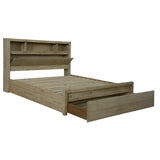 NNEDSZ Brunet Bed Frame King Size Timber Mattress Base With Storage Drawers Brush Smoke