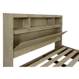 NNEDSZ Brunet Bed Frame King Size Timber Mattress Base With Storage Drawers Brush Smoke