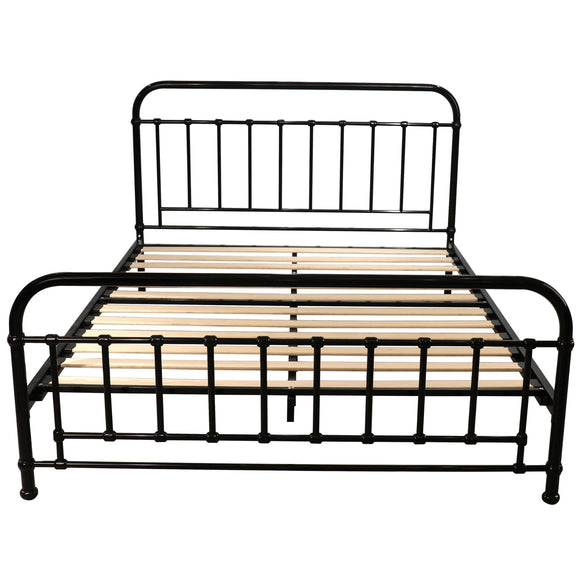 NNEDSZ Metallica Double Bed Size Metal Frame Platform Mattress Base - Black