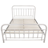 NNEDSZ Metallica Queen Bed Size Metal Frame Platform Mattress Base - White