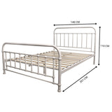 NNEDSZ Metallica Double Bed Size Metal Frame Platform Mattress Base - White