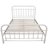 NNEDSZ Metallica Double Bed Size Metal Frame Platform Mattress Base - White