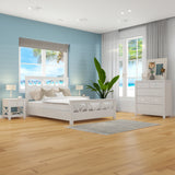 NNEDSZ Myer King Size Bed Frame Solid Timber Wood Mattress Base White Wash