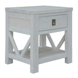 NNEDSZ Myer 3pc Set 2 Bedside Tallboy Storage Cabinet Side End Table White Wash