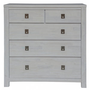 NNEDSZ Myer Tallboy 5 Chest of Drawers Storage Cabinet White Wash