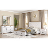 NNEDSZ Grandy Bed Frame Quen Size Timber Mattress Base With Storage Drawer White Brown