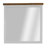 NNEDSZ Grandy Dresser Mirror Vanity Dressing Table Solid Wood Frame - White Brown