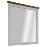 NNEDSZ Grandy Dresser Mirror Vanity Dressing Table Solid Wood Frame - White Brown