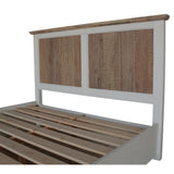 NNEDSZ Fiona Bed Frame Queen Size Timber Mattress Base With Storage Drawers White Grey