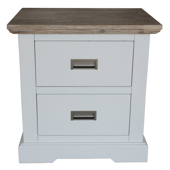 NNEDSZ Fiona Bedside Tables 2 Drawers Storage Cabinet End Nightstand Table White Grey