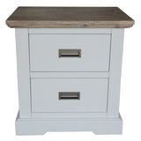 NNEDSZ Fiona Set of 2 Bedside Table Tallboy Bedroom Furniture Package Set White Grey