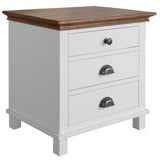NNEDSZ Virginia Bedside Nightstand 3 Drawers Storage Cabinet Shelf Side Table - White