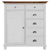 NNEDSZ Virginia Tallboy 6 Chest of Drawers Solid Pine Wood Bed Storage Cabinet - White