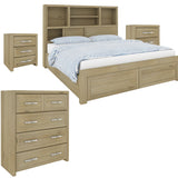 NNEDSZ Gracelyn Set of 2 Bedside Nightstand 3 Drawers Bed Storage Cabinet - Smoke
