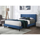 NNEDSZ Samson King Bed Winged Headboard Fabric Upholstered - Blue
