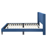 NNEDSZ Samson King Bed Winged Headboard Fabric Upholstered - Blue