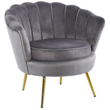 NNEDSZ Bloomer Velvet Fabric Accent Sofa Love Chair - Grey