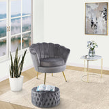 NNEDSZ Bloomer Velvet Fabric Accent Sofa Love Chair - Grey