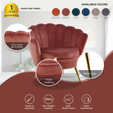 NNEDSZ Bloomer Velvet Fabric Accent Sofa Love Chair - Rose Pink