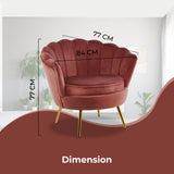 NNEDSZ Bloomer Velvet Fabric Accent Sofa Love Chair - Rose Pink