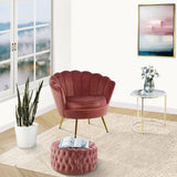 NNEDSZ Bloomer Velvet Fabric Accent Sofa Love Chair - Rose Pink