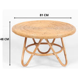 NNEDSZ Crocus Rattan Round Coffee Table 80cm - Natural