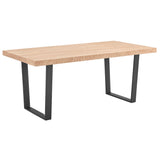 NNEDSZ Petunia  Dining Table 180cm Elm Timber Wood Black Metal Leg - Natural