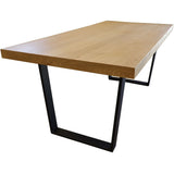 NNEDSZ Petunia  Dining Table 210cm Elm Timber Wood Black Metal Leg - Natural