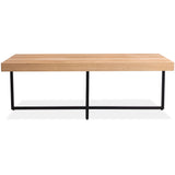NNEDSZ Petunia  Coffee Table 120cm Elm Timber Wood Black Metal Leg - Natural